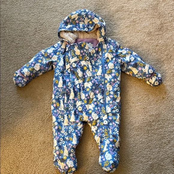 Baby Boden Blue and Yellow Floral Kids Footie - Picture 1 of 3